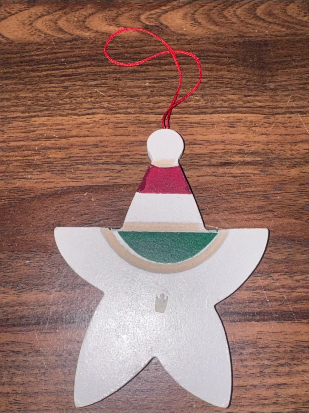 Vintage Snowman Star Christmas Ornament 5.5” Green Scarf Red Hat Holiday Decor
